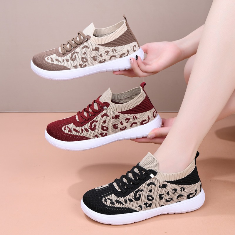 Women Lace‑up Leopard Knit Mid - огляд і ціна Sneaker Zone